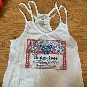 White Budweiser tank top XS